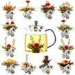 Glass Teapot + 12 Blooming Tea Gift Set