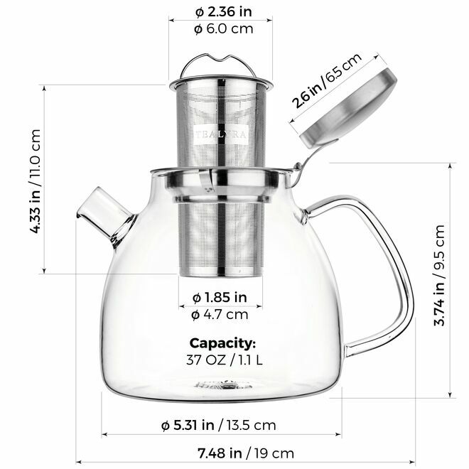 Lyra Glass Teapot 37 oz