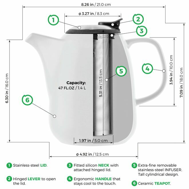 Daze Ceramic Teapot Infuser 47oz