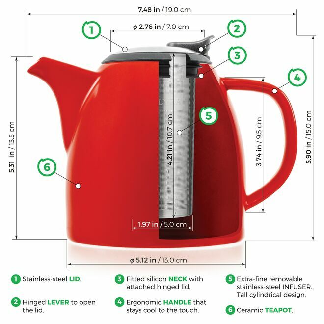 Drago Ceramic Teapot Infuser 37oz