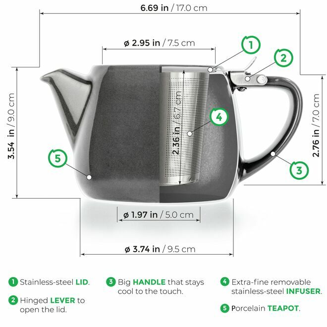 Pluto Porcelain Teapot 18oz